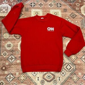 Vintage 80s CNN Red Crewneck Sweatshirt